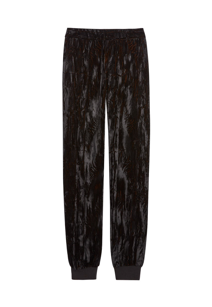 PETE VELVET PULL UP PANT - BLACK