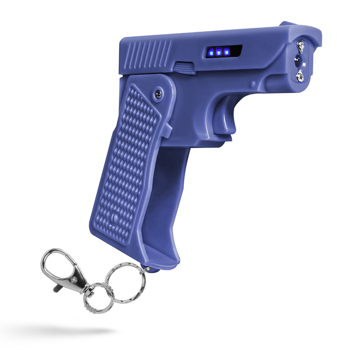 Pistol‑Style Folding Stun Gun with LED Flashlight | Shot In The Dark