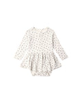 Pointelle Skirted Bodysuit Blue Ditsy