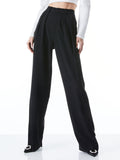 POMPEY HIGH WAISTED PLEATED PANTS - BLACK