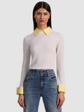 PORLA COLLARED SWEATER - SOFT WHITE/BUTTER