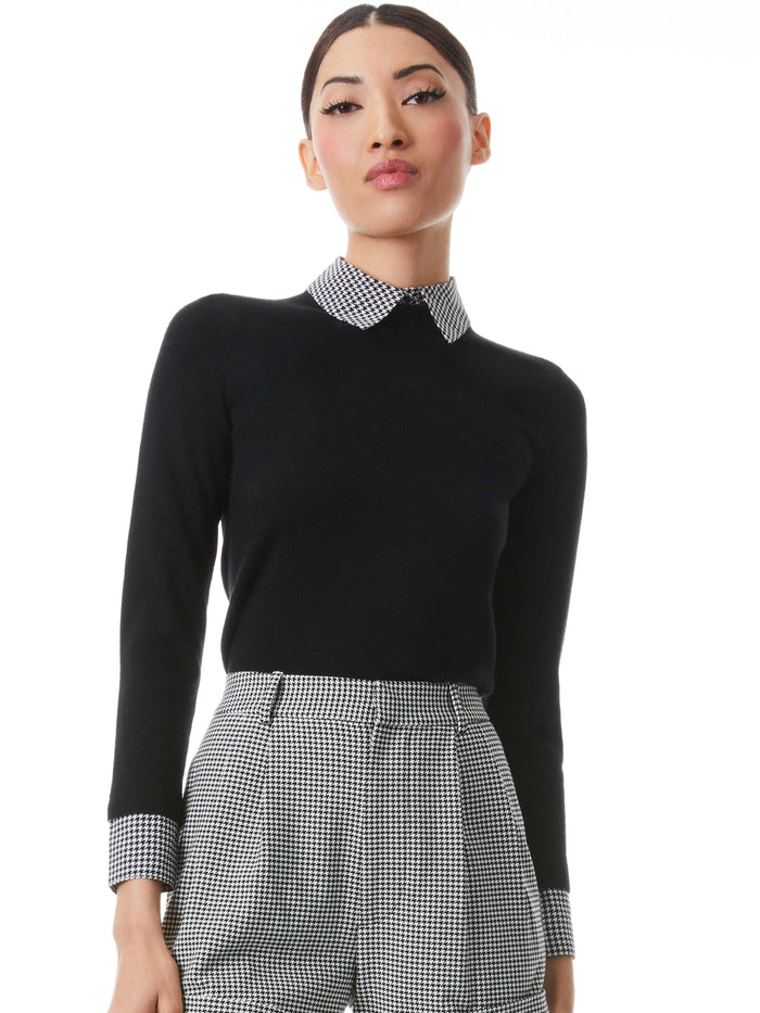 PORLA COLLARED SWEATER - BLACK