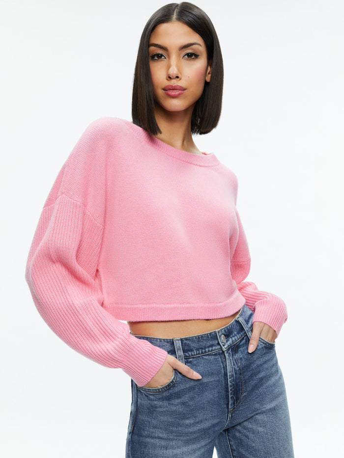 POSEY CREWNECK SWEATER - CHERRY BLOSSOM