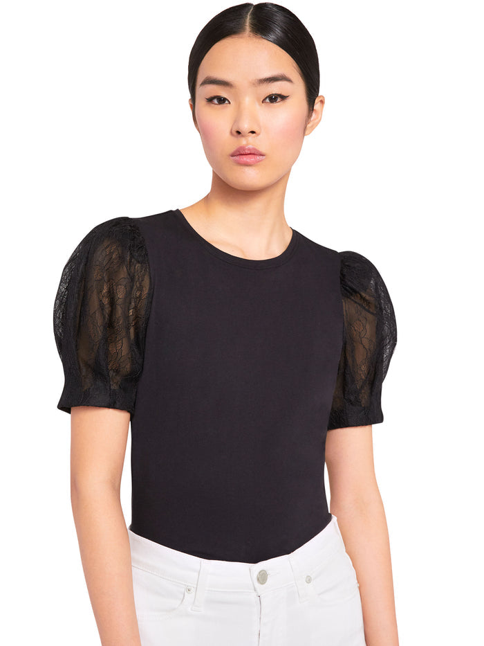 POSEY PUFF SLEEVE TEE - BLACK