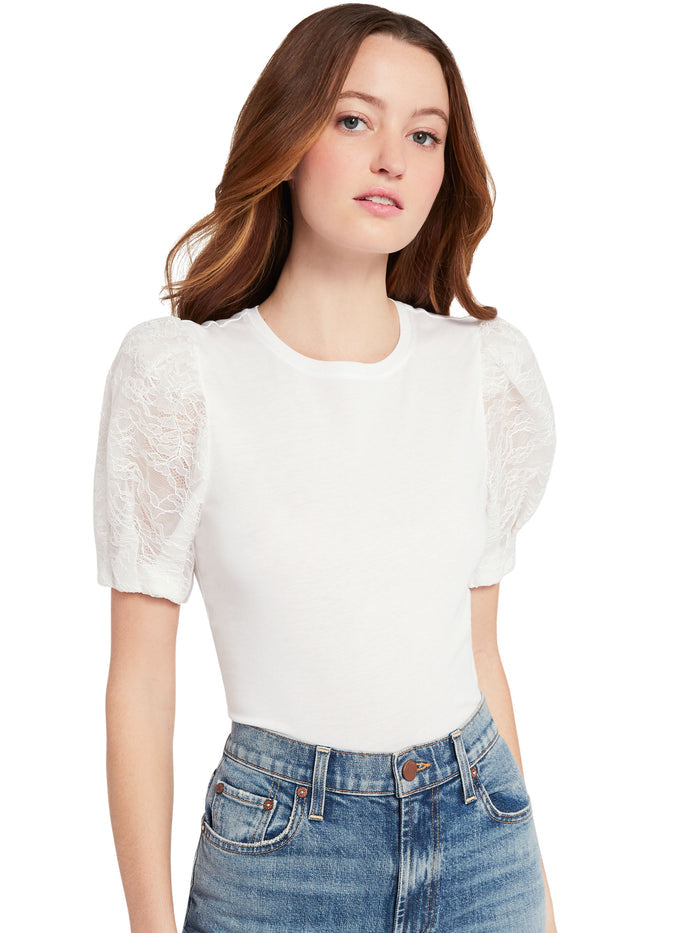 POSEY PUFF SLEEVE TEE - WHITE