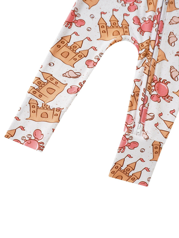 PoshTOT Crab Bamboo Baby Convertible Zippy Romper