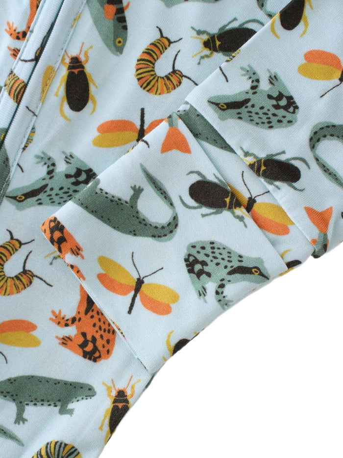 PoshTOT Lizards & Bugs Bamboo Baby Convertible Zippy Romper