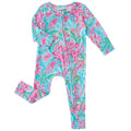 PoshTOT Summer Floral Bamboo Baby Convertible Zippy Romper