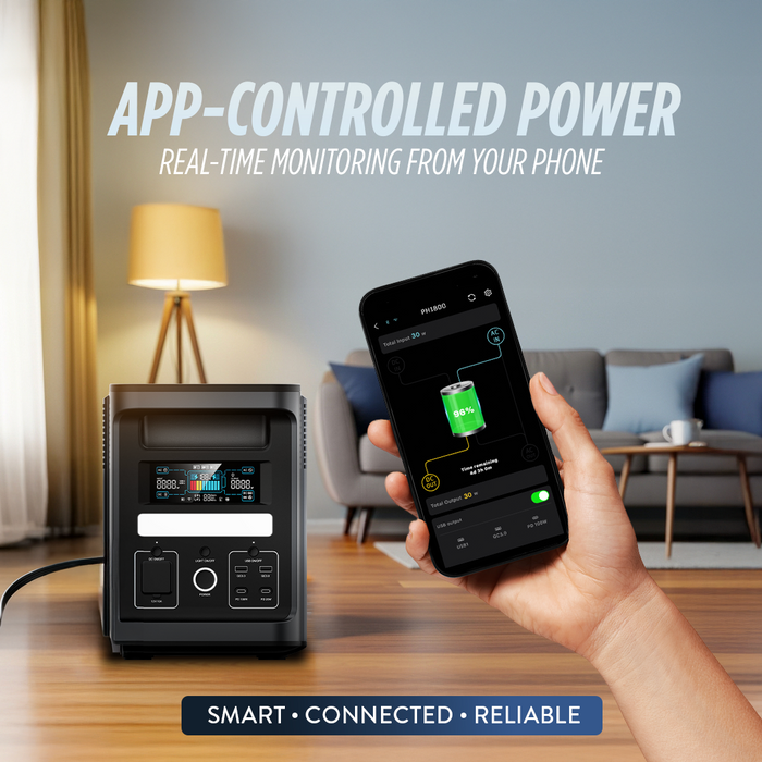 Power Hound 1800W Solar Generator – 1536Wh Portable Power Station with Fast Charging