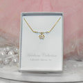Princess Crown & Pearls Fine CZ Necklace  CJ-597