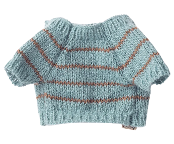 Puppy supply, Small, Knitted sweater - Dusty blue