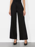 QUINN LINEN KICK FLARE PANT - BLACK