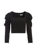 RACH PUFF SLEEVE TOP - BLACK