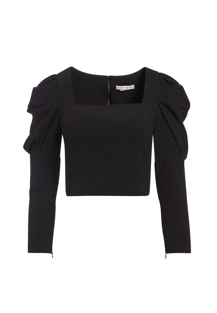 RACH PUFF SLEEVE TOP - BLACK