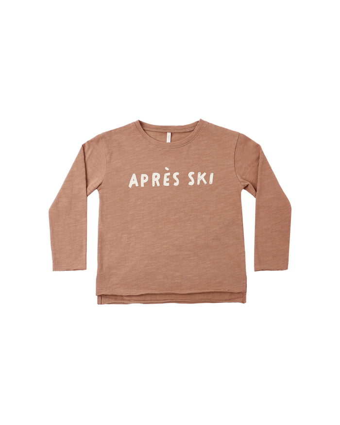 Raw Edge Long Sleeve Tee- Apres Ski