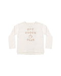 Raw Edge Long Sleeve Tee- Hot Cocoa Club