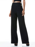 RAY BUTTON FRONT PANT - BLACK