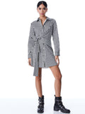 REINA DRAPED SHIRT DRESS - JOY STRIPE