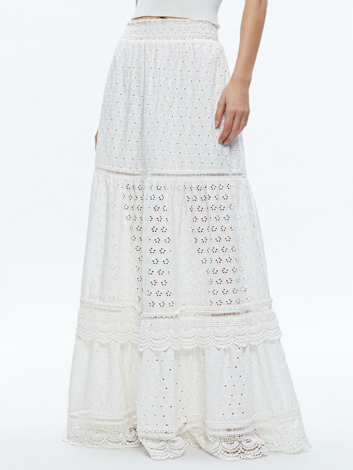 REISE PANELLED MAXI SKIRT - OFF WHITE