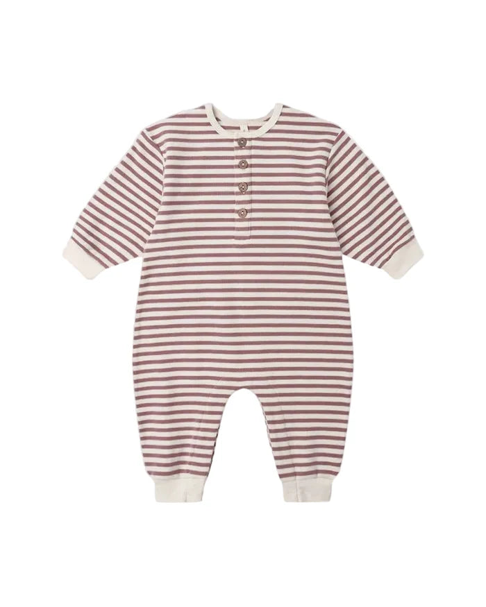 Relaxed Jumpsuit- Mulberry Stripe