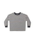 Relaxed Long Sleeve Tee- Blue Stripe