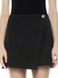 RENNA BUTTON FRONT SKIRT - BLACK