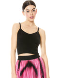 RHEA FUZZY CROPPED TANK - BLACK