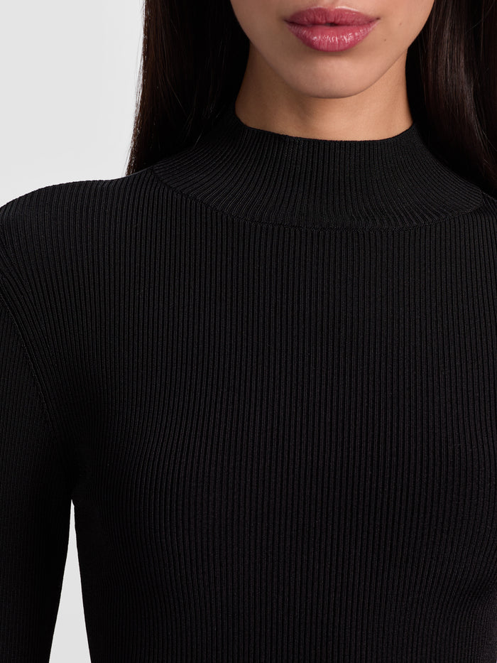 ROBERTA RIBBED TURTLENECK - BLACK