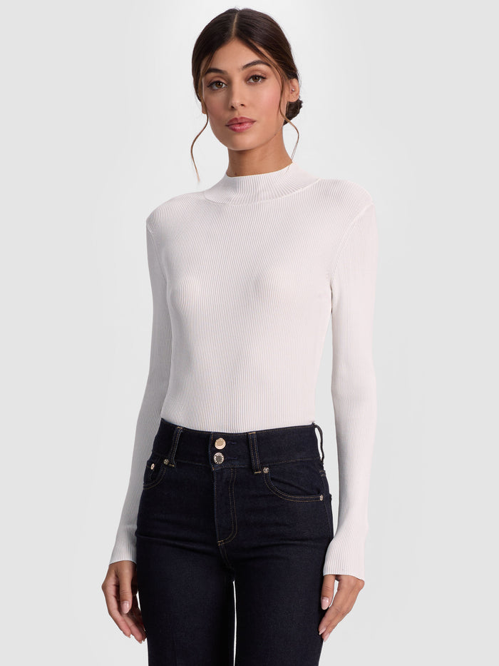 ROBERTA RIBBED TURTLENECK - SOFT WHITE