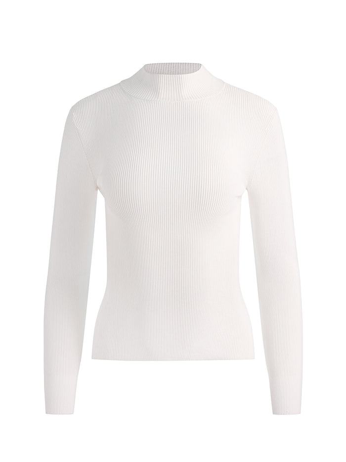 ROBERTA RIBBED TURTLENECK - SOFT WHITE