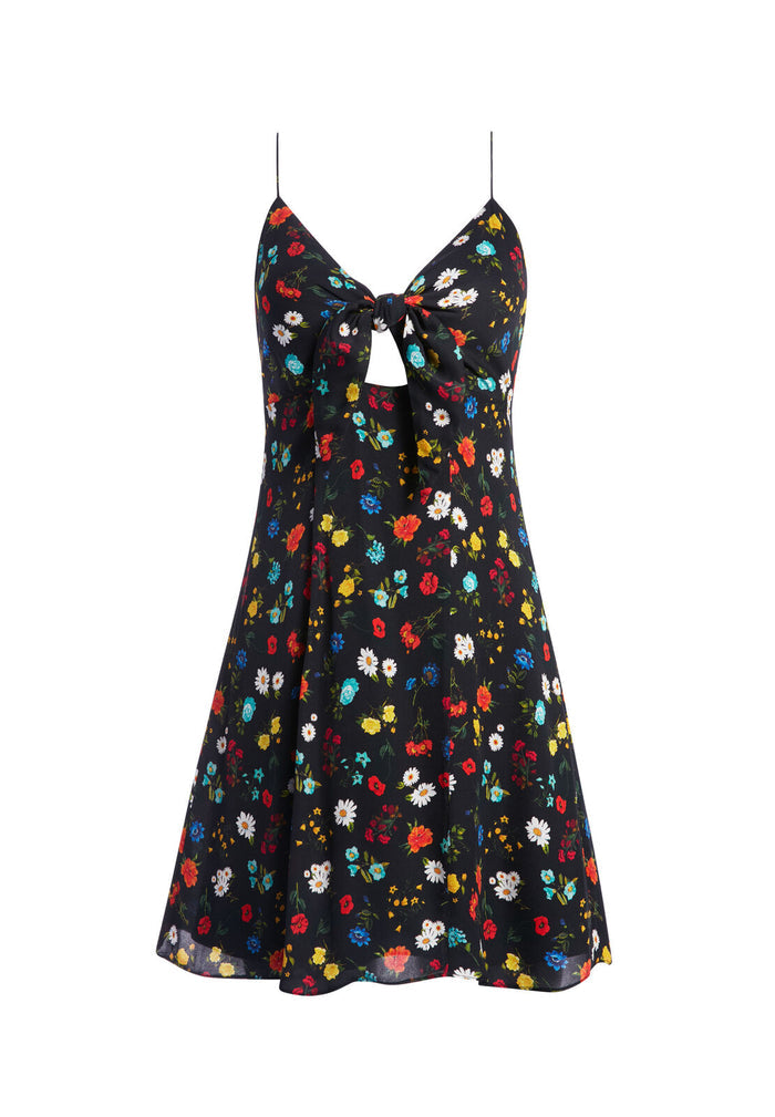ROE FRONT TIE MINI DRESS - BOTANICAL DITSY-SM