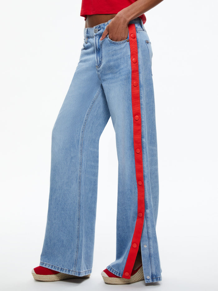 ROLA WIDE LEG SNAP SIDE JEAN - MADDY BLUE