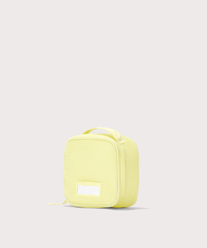 3/4 view of small Roma packing cube in citrine