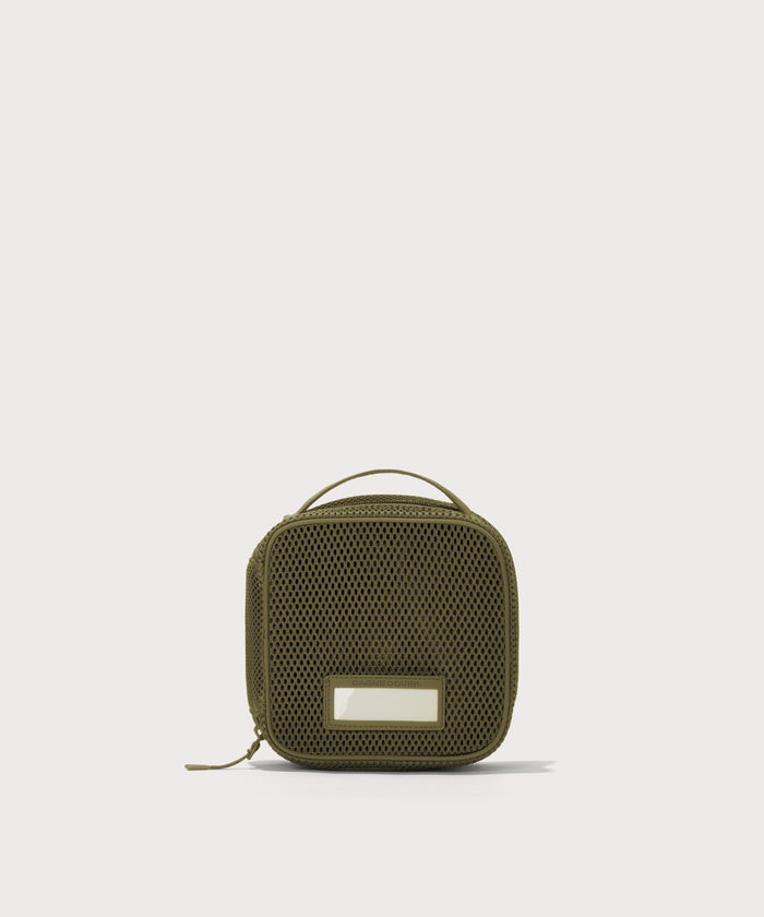 Front view of small Roma packing cube in dark green