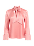 ROSINA TIE NECK BLOUSE - ROSE