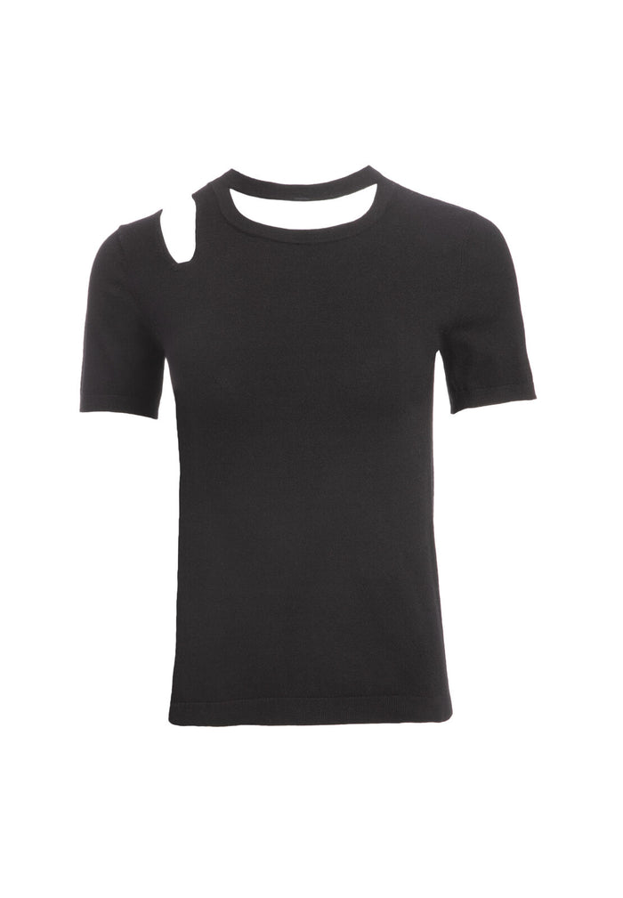 ROSLYN CUT OUT TEE - BLACK