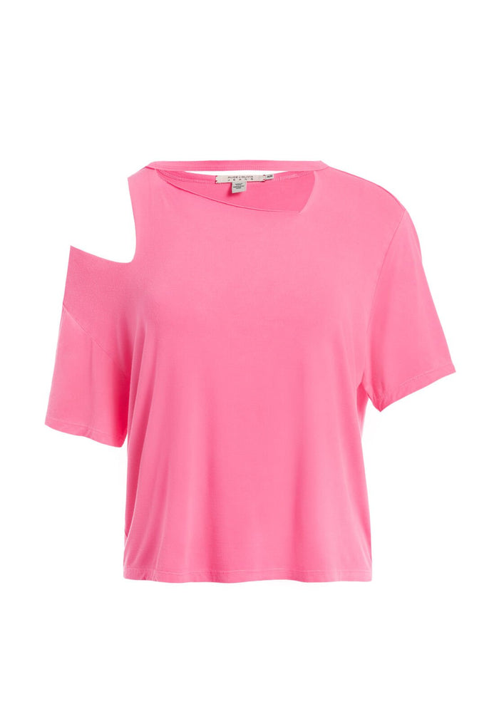 ROSLYN CUT OUT TEE - HOT PINK