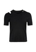 ROSLYN SS CUTOUT FITTED SWTR - BLACK