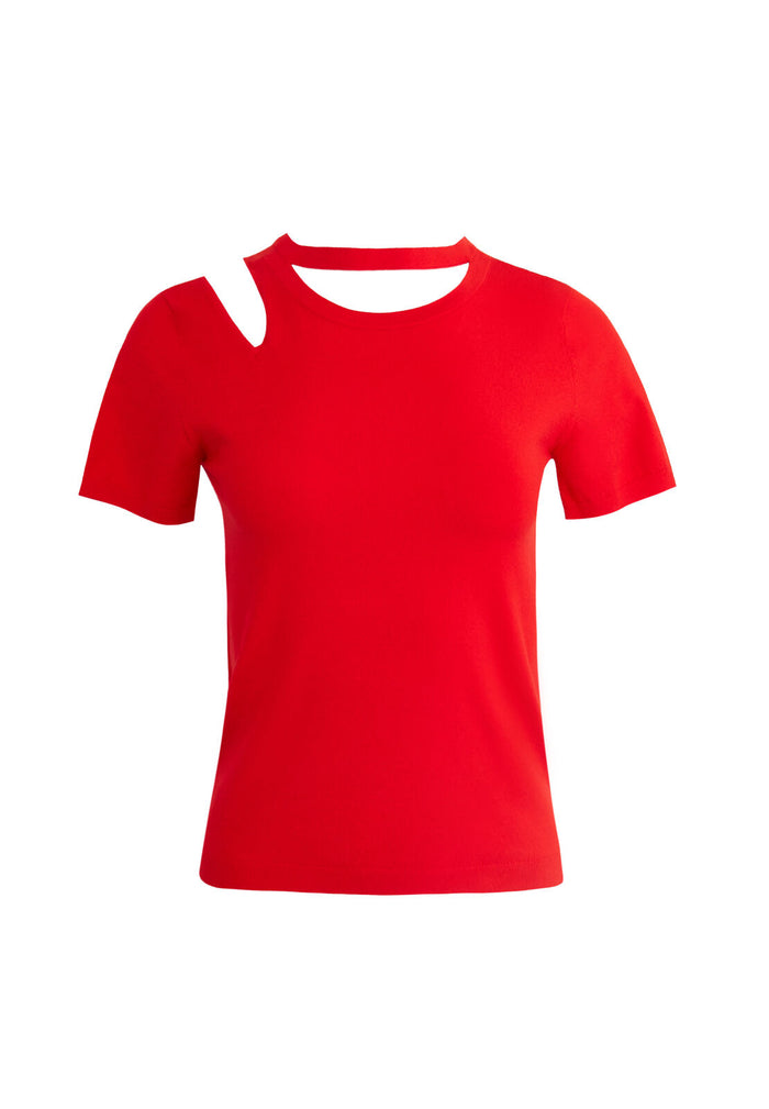ROSLYN SS CUTOUT FITTED SWTR - CHERRY