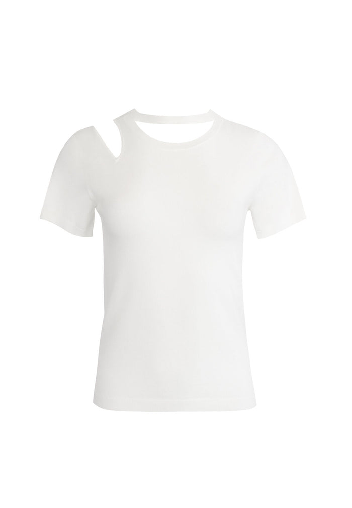 ROSLYN SS CUTOUT FITTED SWTR - SOFT WHITE