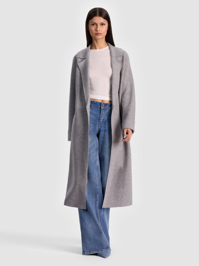 ROWAN WRAP COAT - MEDIUM HEATHER GREY