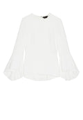 RUBY HIGH LOW PEPLUM TRMPT SLV - OFF WHITE