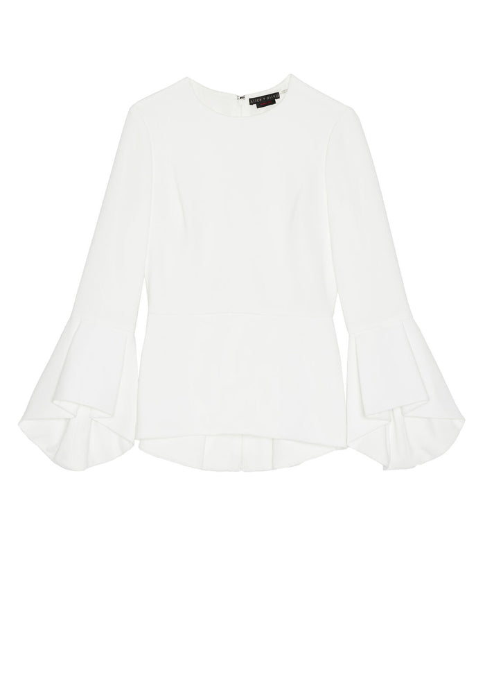 RUBY HIGH LOW PEPLUM TRMPT SLV - OFF WHITE