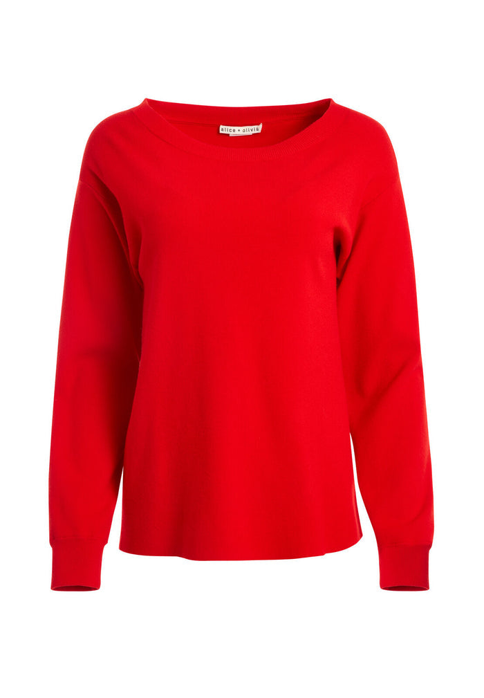 RUELA SPLIT BACK SWEATER - PAPRIKA