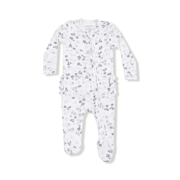 Ruffle Back Zippered Footie- Caroline's Calico