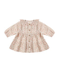 Ruffle Collar Button Dress- Pink Blossom