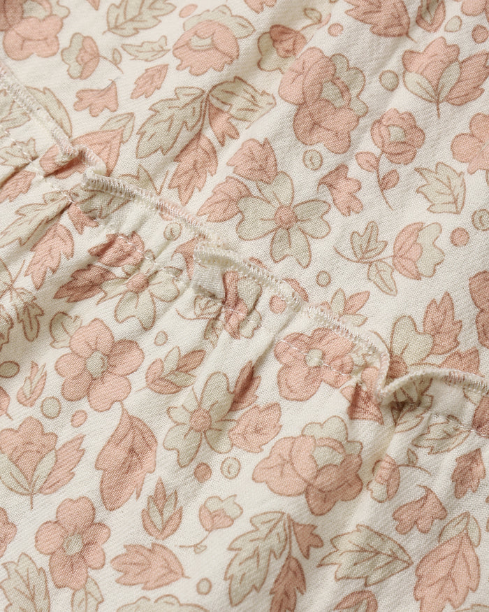 Ruffle Collar Button Dress- Pink Blossom