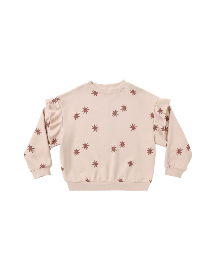 Ruffle Sweatshirt - Clay Stars