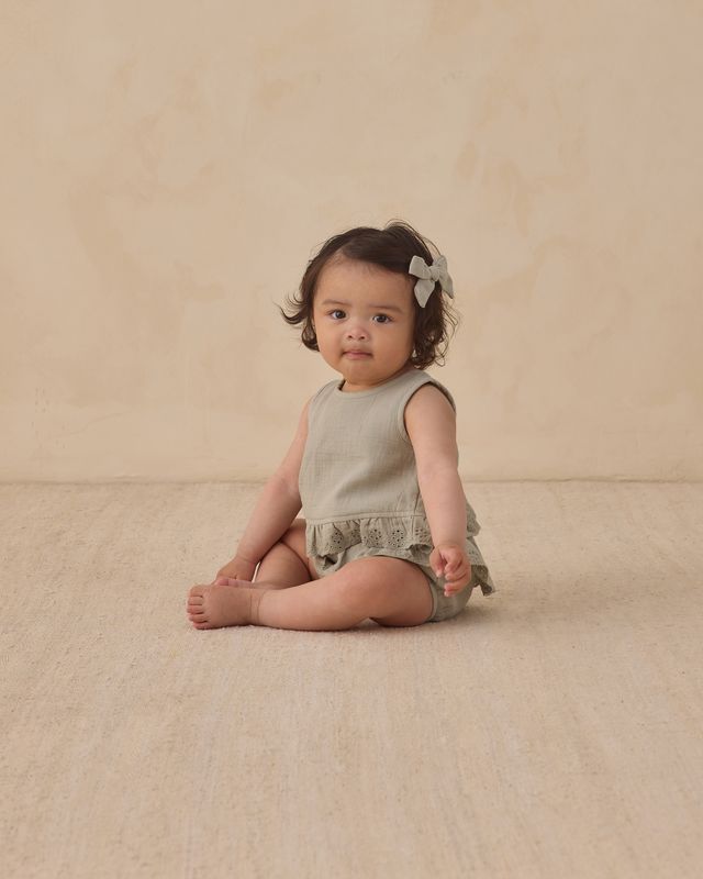 Ruffled Tulip Top + Bloomer Set Sage