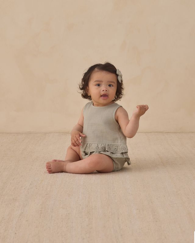 Ruffled Tulip Top + Bloomer Set Sage